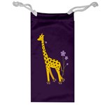 Purple Roller Skating Cute Cartoon Giraffe Jewelry Bag Front