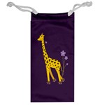 Purple Roller Skating Cute Cartoon Giraffe Jewelry Bag Back