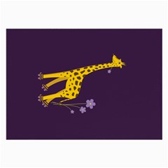 Purple Roller Skating Cute Cartoon Giraffe Glasses Cloth (large, Two Sided) by CreaturesStore