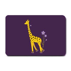 Purple Roller Skating Cute Cartoon Giraffe Small Door Mat by CreaturesStore