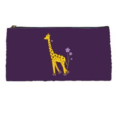 Purple Roller Skating Cute Cartoon Giraffe Pencil Case by CreaturesStore