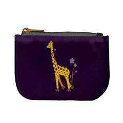 Purple Roller Skating Cute Cartoon Giraffe Coin Change Purse by CreaturesStore