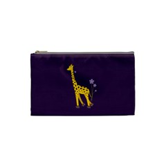 Purple Roller Skating Cute Cartoon Giraffe Cosmetic Bag (small)