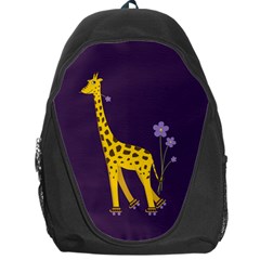 Purple Roller Skating Cute Cartoon Giraffe Backpack Bag