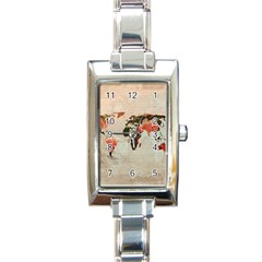 Vintageworldmap1200 Rectangular Italian Charm Watch