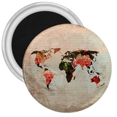 Vintageworldmap1200 3  Button Magnet by mjdesigns