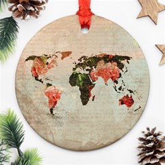 Vintageworldmap1200 Round Ornament