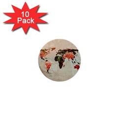 Vintageworldmap1200 1  Mini Button (10 Pack) by mjdesigns