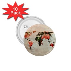 Vintageworldmap1200 1 75  Button (10 Pack)