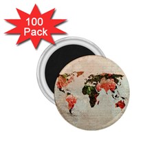 Vintageworldmap1200 1 75  Button Magnet (100 Pack)