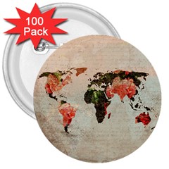 Vintageworldmap1200 3  Button (100 Pack)