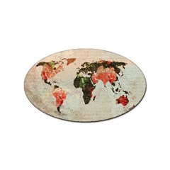 Vintageworldmap1200 Sticker (oval) by mjdesigns