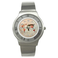 Vintageworldmap1200 Stainless Steel Watch (slim)