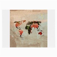 Vintageworldmap1200 Glasses Cloth (large, Two Sided)