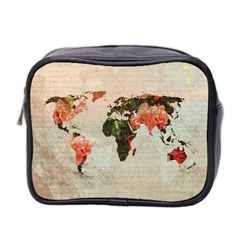 Vintageworldmap1200 Mini Travel Toiletry Bag (two Sides)