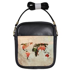 Vintageworldmap1200 Girl s Sling Bag by mjdesigns