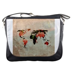 Vintageworldmap1200 Messenger Bag by mjdesigns