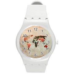 Vintageworldmap1200 Plastic Sport Watch (medium)