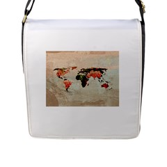 Vintageworldmap1200 Flap Closure Messenger Bag (large) by mjdesigns