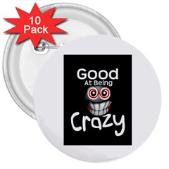 Crazy 3  Button (10 Pack)