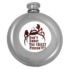 Crazy Person Hip Flask (round)