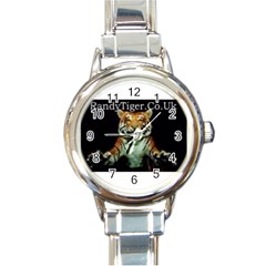 Tiger Round Italian Charm Watch