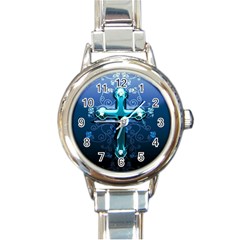 Glossy Blue Cross Live Wp 1 2 S 307x512 Round Italian Charm Watch