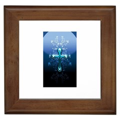 Glossy Blue Cross Live Wp 1 2 S 307x512 Framed Ceramic Tile