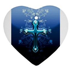 Glossy Blue Cross Live Wp 1 2 S 307x512 Heart Ornament