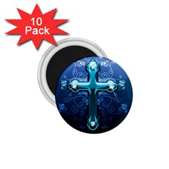 Glossy Blue Cross Live Wp 1 2 S 307x512 1 75  Button Magnet (10 Pack) by ukbanter