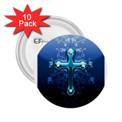 Glossy Blue Cross Live Wp 1 2 S 307x512 2 25  Button (10 Pack) by ukbanter