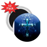 Glossy Blue Cross Live Wp 1 2 S 307x512 2.25  Button Magnet (10 pack) Front