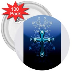 Glossy Blue Cross Live Wp 1 2 S 307x512 3  Button (100 Pack) by ukbanter