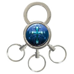 Glossy Blue Cross Live Wp 1 2 S 307x512 3-ring Key Chain