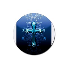 Glossy Blue Cross Live Wp 1 2 S 307x512 Drink Coasters 4 Pack (round) by ukbanter