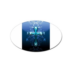 Glossy Blue Cross Live Wp 1 2 S 307x512 Sticker (oval) by ukbanter