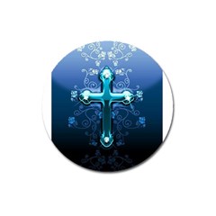 Glossy Blue Cross Live Wp 1 2 S 307x512 Magnet 3  (round) by ukbanter