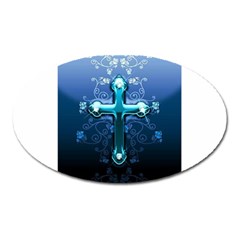 Glossy Blue Cross Live Wp 1 2 S 307x512 Magnet (oval) by ukbanter