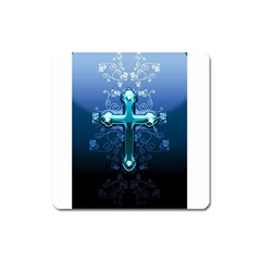 Glossy Blue Cross Live Wp 1 2 S 307x512 Magnet (square) by ukbanter