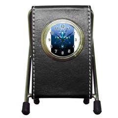 Glossy Blue Cross Live Wp 1 2 S 307x512 Stationery Holder Clock by ukbanter