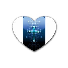 Glossy Blue Cross Live Wp 1 2 S 307x512 Drink Coasters (heart)