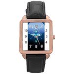 Glossy Blue Cross Live Wp 1 2 S 307x512 Rose Gold Leather Watch  Front