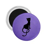 Purple Gracious Evil Black Cat 2.25  Button Magnet Front