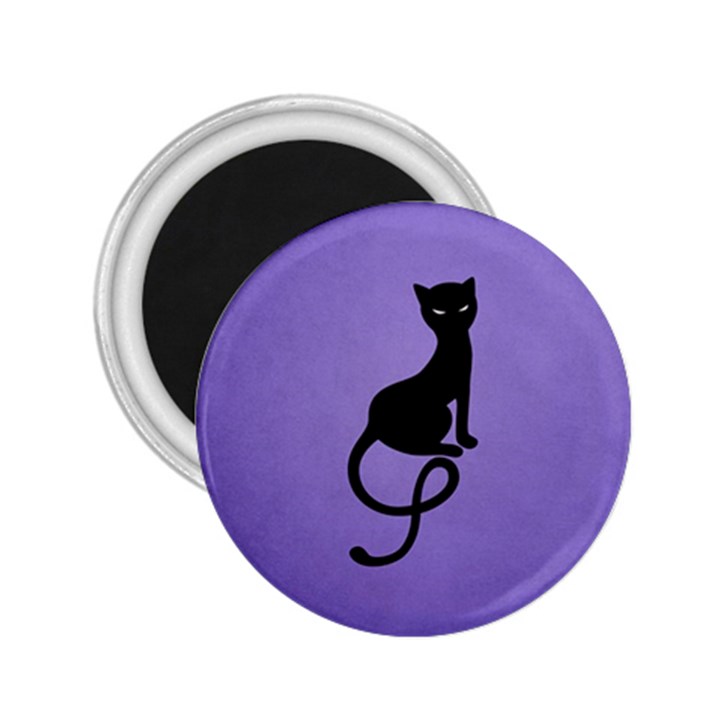 Purple Gracious Evil Black Cat 2.25  Button Magnet