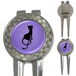 Purple Gracious Evil Black Cat Golf Pitchfork & Ball Marker Front