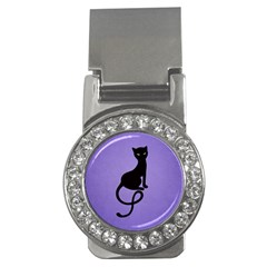 Purple Gracious Evil Black Cat Money Clip (cz) by CreaturesStore