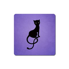 Purple Gracious Evil Black Cat Magnet (square)