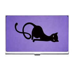 Purple Gracious Evil Black Cat Business Card Holder by CreaturesStore