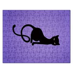 Purple Gracious Evil Black Cat Jigsaw Puzzle (rectangle)