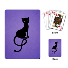 Purple Gracious Evil Black Cat Playing Cards Single Design by CreaturesStore